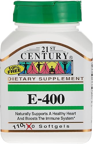 21st Century Vitamina E 400iu, 110 cápsulas blandas