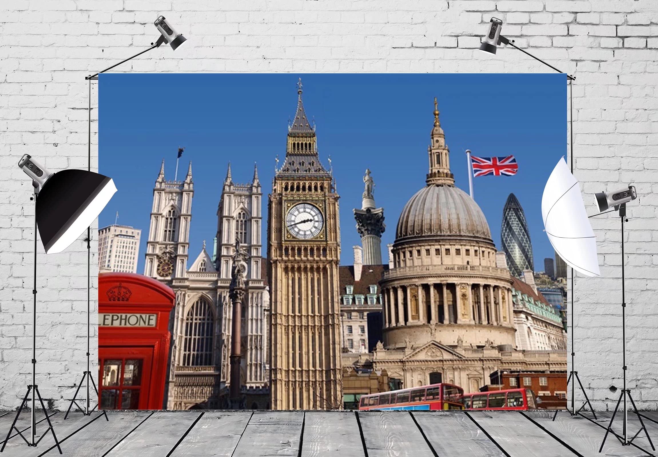 CORFOTO Fabric 10x6.5ft London Backdrop Photography Thames London - View #8