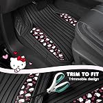Hello Kitty Tapis de voiture 4pc Tapis de sol pour les voitures Camions VUS Noir Tapis de plancher pour les femmes Hommes Accessoires Caoutchouc lourd Cute antidérapant toujours arrière Hello Kitty Cars Accessoires Noir/Rouge