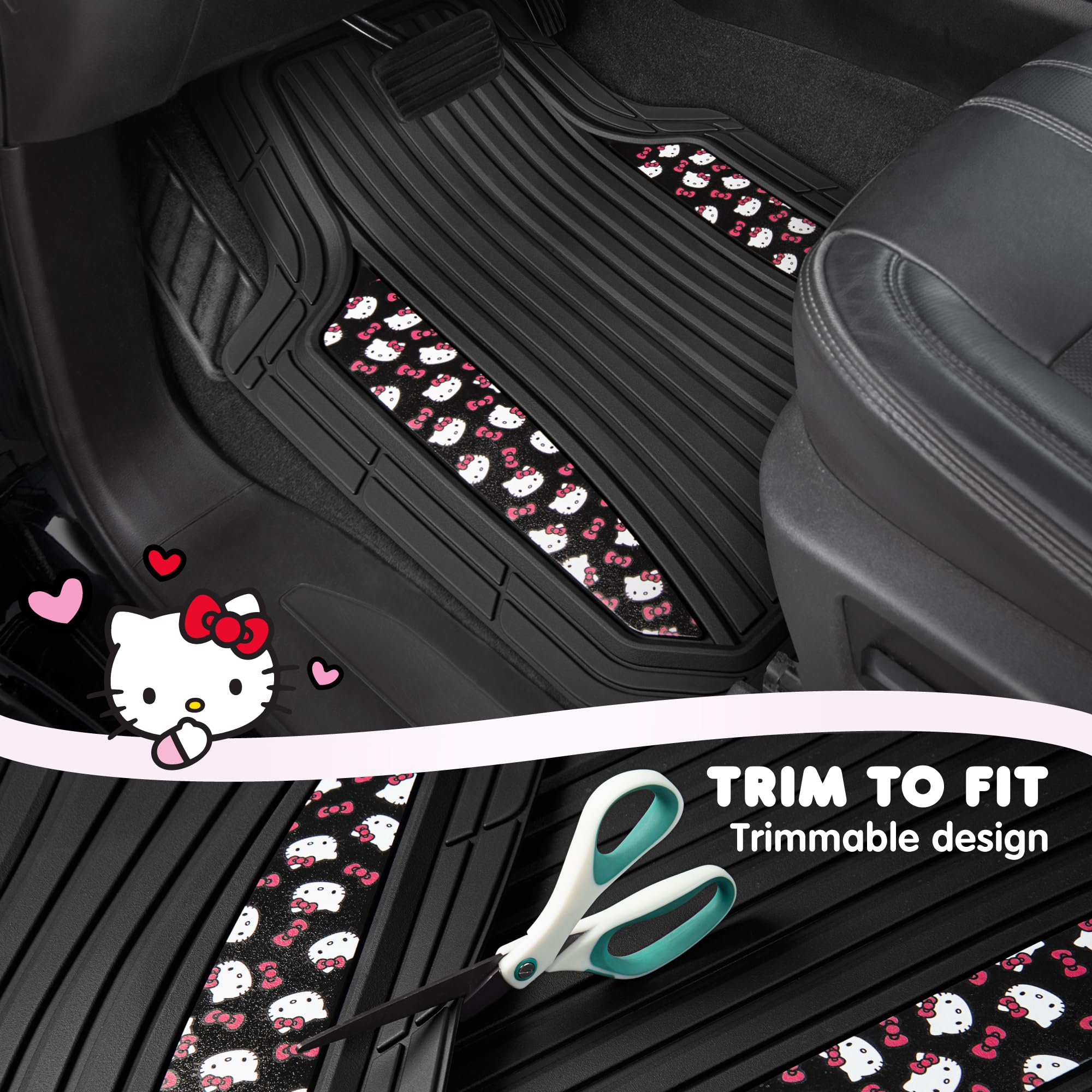 ✨激安価格✨レア‼️ハローキティ足マット車用4枚セットキティちゃんHello Kitty Amazon | 車用フロアマット ハローキティ ヒョウ柄 カーマット 4枚