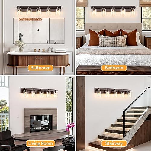 Miniatura 359 de 3 lámparas modernas de baño sobre el espejo, luces de tocador de oro negro para apliques de pared de baño con pantallas de vidrio blanco lechoso