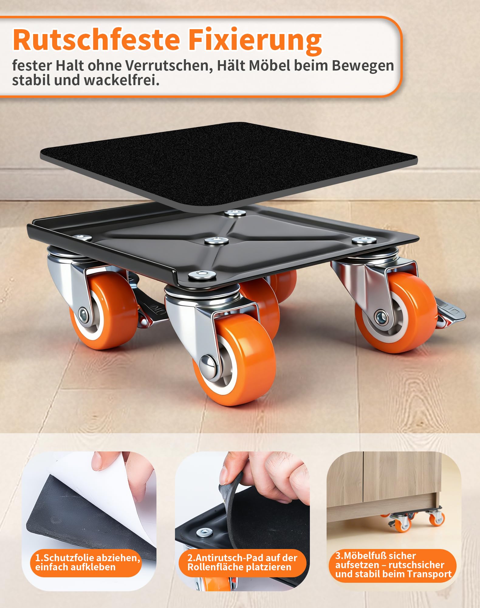 Set di ruote da trasporto per mobili, 500 kg, con sollevatore per mobili, design a 4, 5 ruote