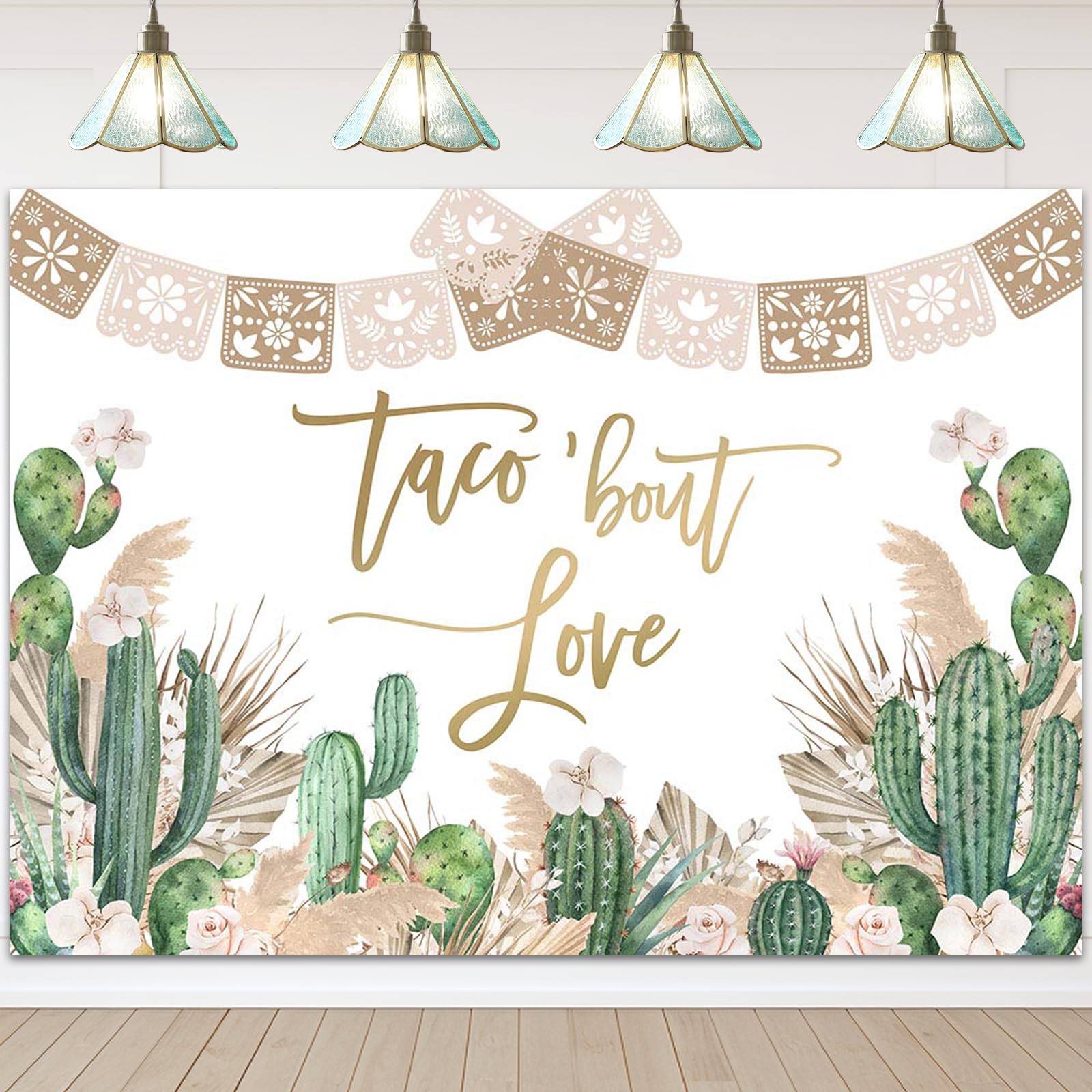 Avezano Taco Bout Love Bridal Shower Backdrop Boho Pampas Grass Bridal Shower Photography Background Fiesta Cactus Mexican Bachelorette Wedding Party