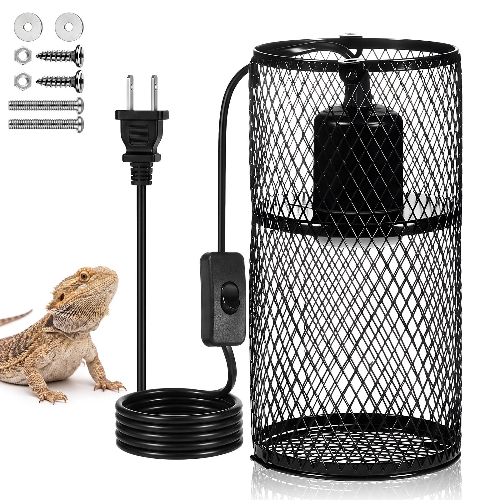 Photo 1 of VIHOSE Reptile Heat Lamp Guard - 4 Inch, Black