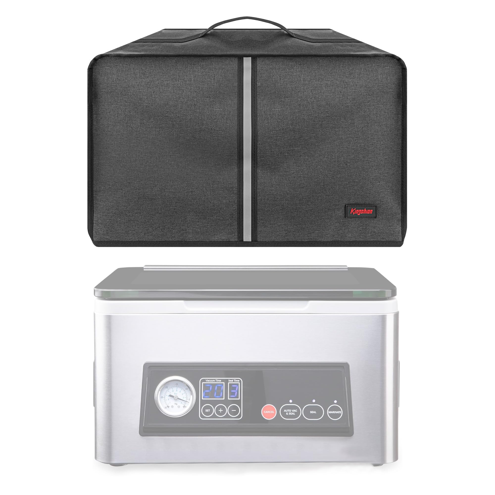 Kingshion Vacuum Sealer Dust Cover with Lateral Pockets Compatible with Avid Armor USV20 Chamber Vacuum Sealer, 14.2 x 12.6 x 8.3 In -Dark Gray