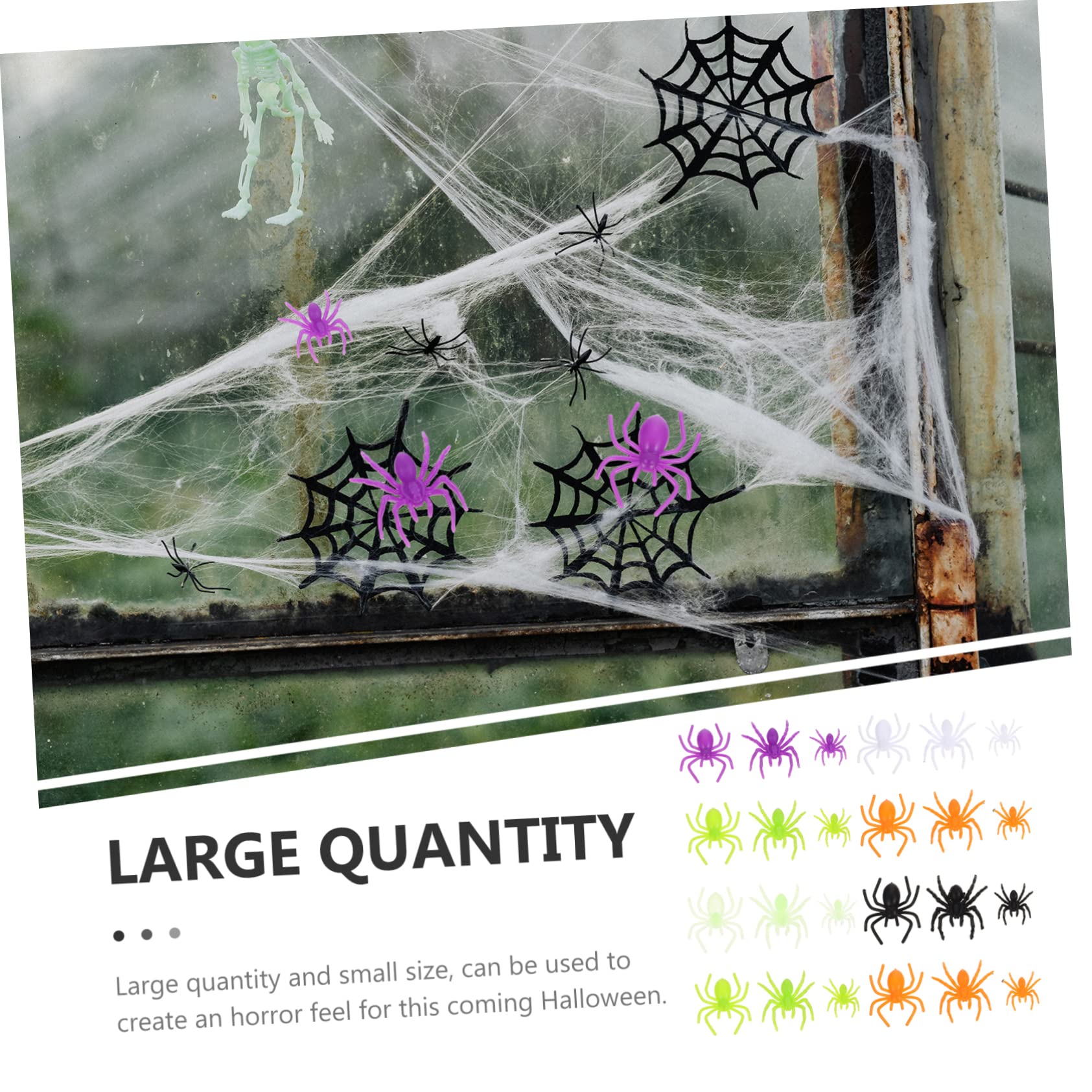 VICASKY 800pezzi Spiders Realistici per Decorazioni Halloween Giocattoli per Scherzi e Ragnatele e Accessori per Party Halloween
