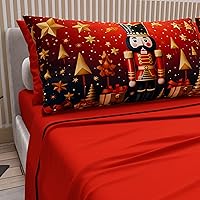 PETTI Artigiani Italiani - Lenzuola in Cotone con Federe in Stampa Digitale di Natale