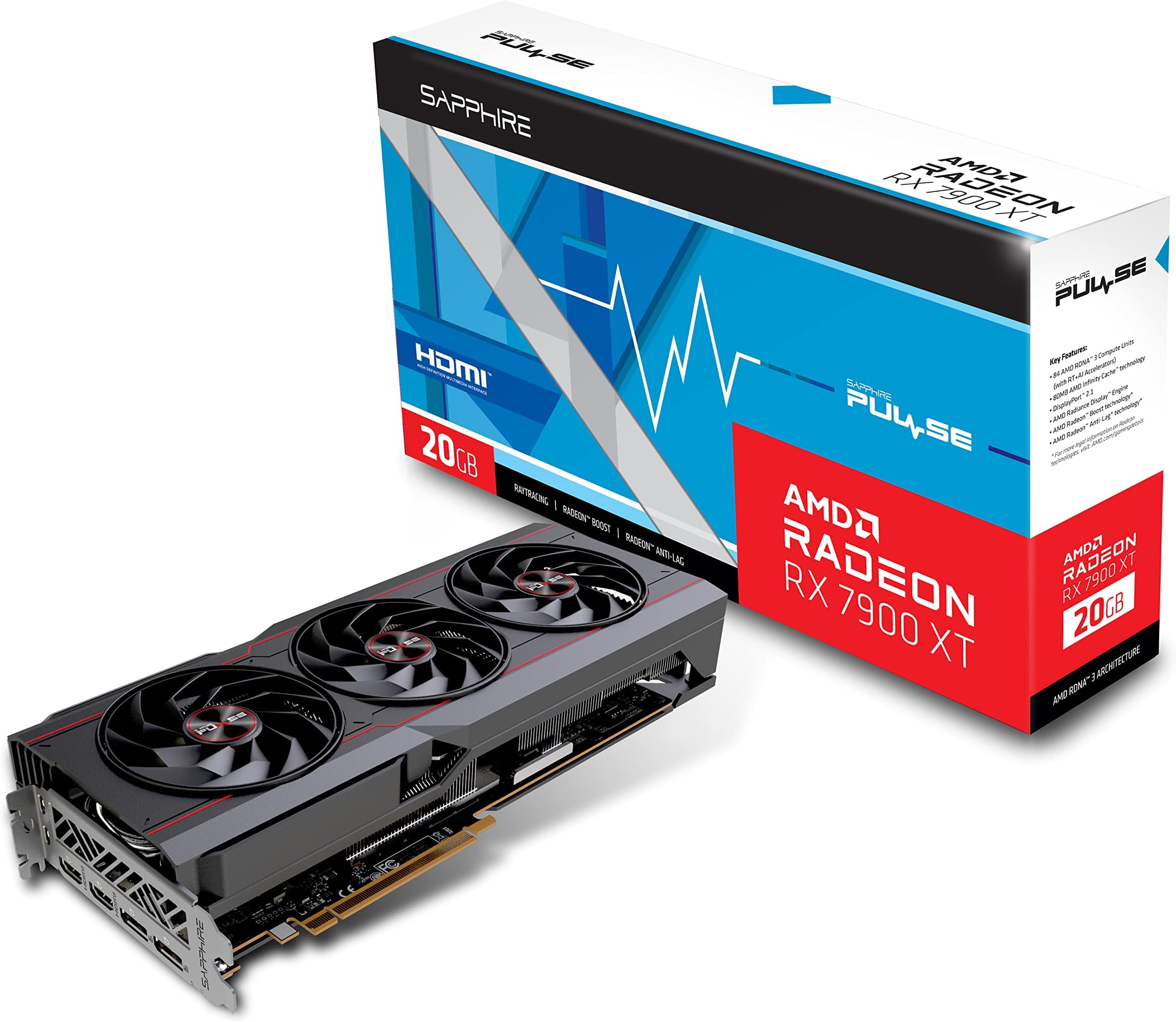 11323-02-20G Pulse AMD Radeon RX 7900 XT Gaming Graphics Card with 20GB GDDR6, AMD RDNA 3