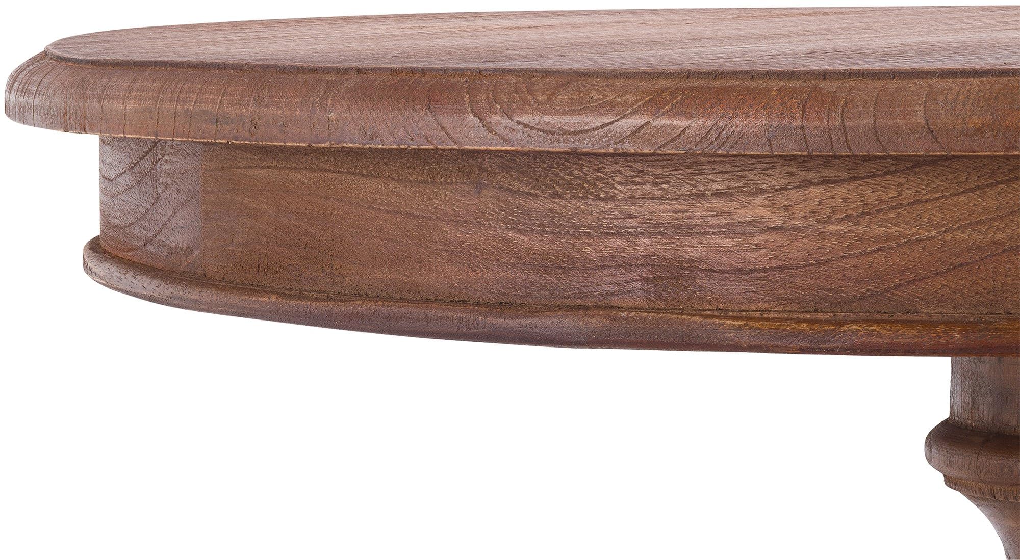 CLP Beistelltisch Wiva, runder Holztisch 70cm Durchmesser für Wohnzimmer und Esszimmer, Mindiholz mit Tischplatte, Farbe:braun