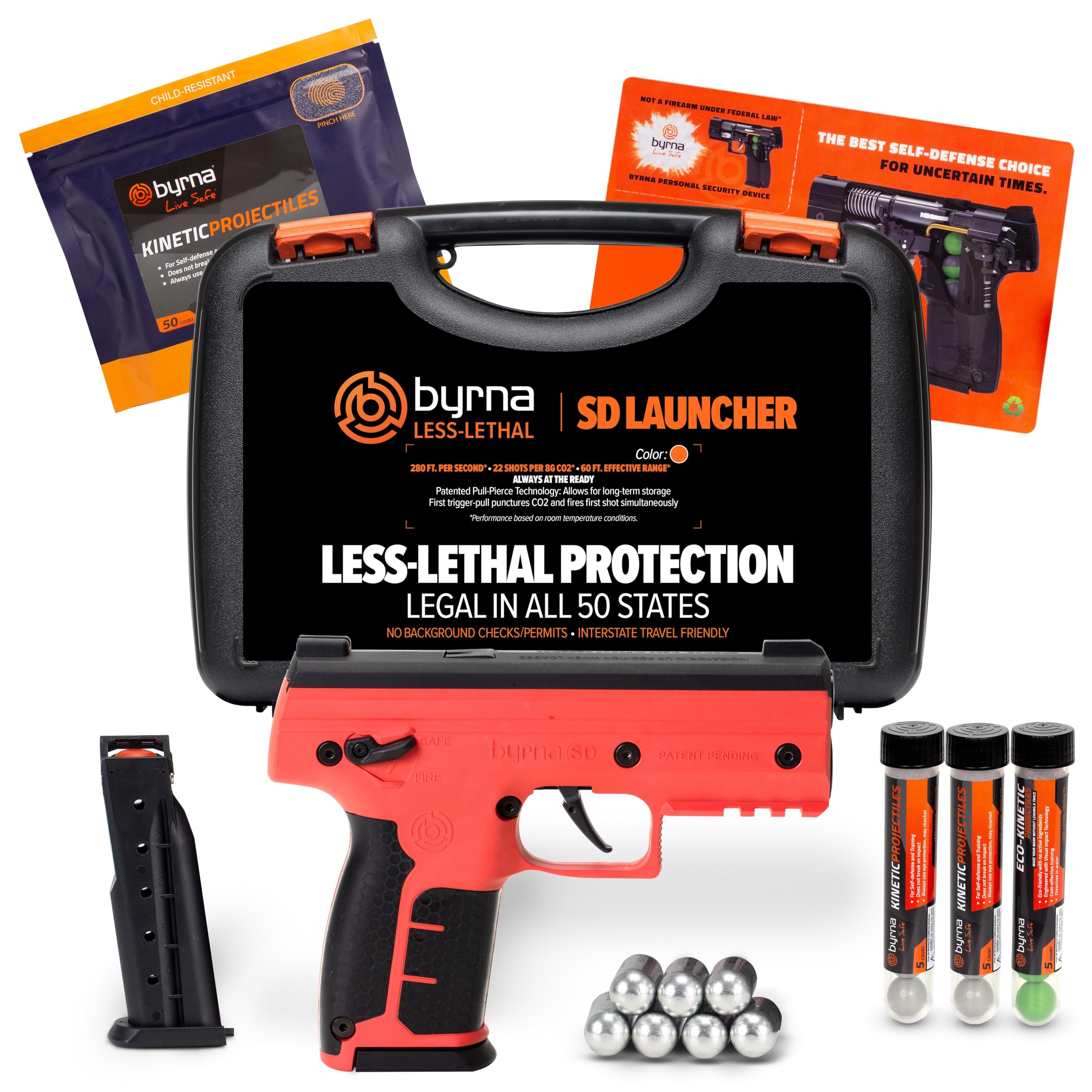 Byrna SD [Self Defense] Kinetic Launcher Ultimate Bundle - Non Lethal Kinetic Projectile Launcher, Home &amp; Personal Defense | Proudly Assembled in The USA