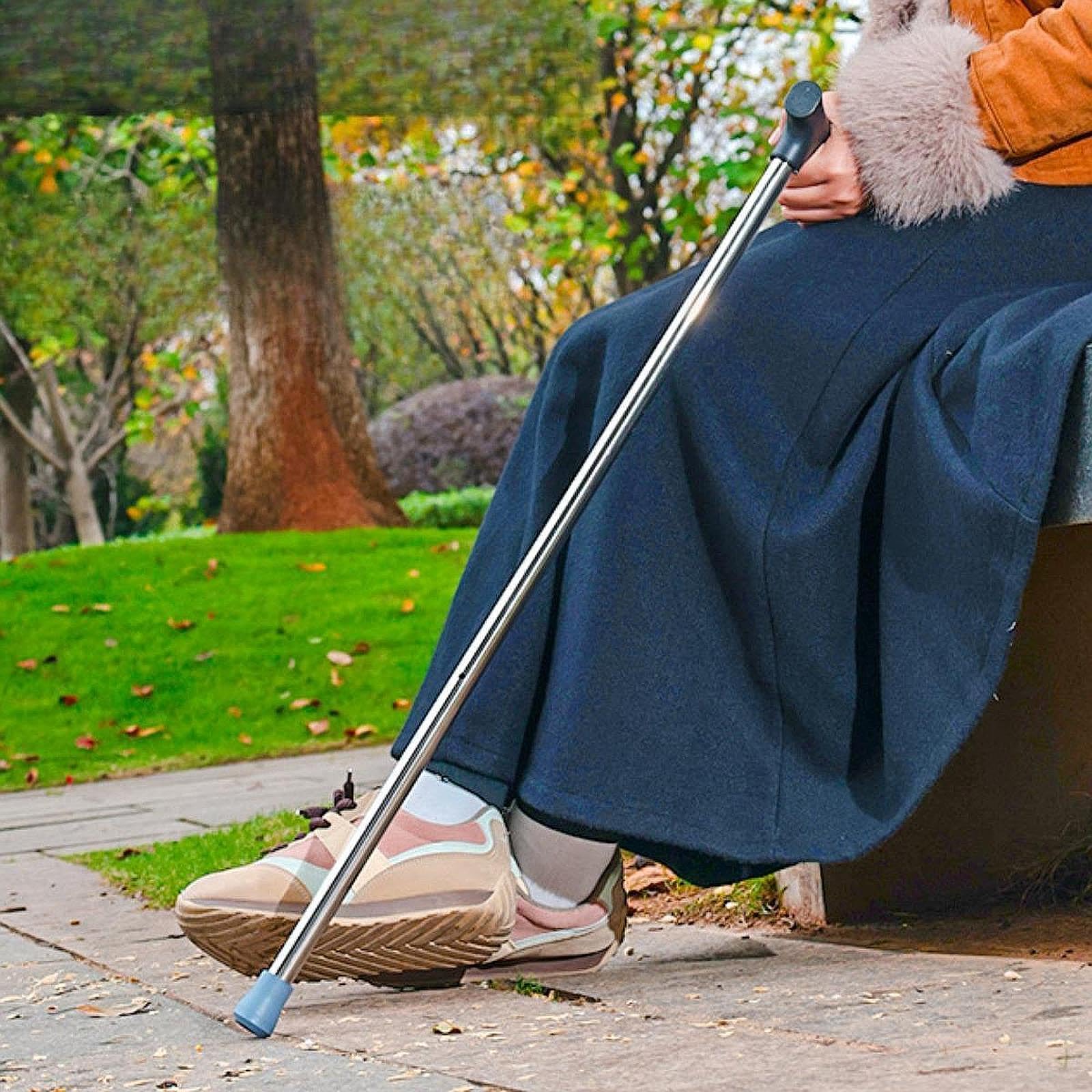 MagiDeal Bastón de trekking con asiento, taburete de trípode, taburete portátil independiente, silla de bastón plegable para acampar, mujeres y personas