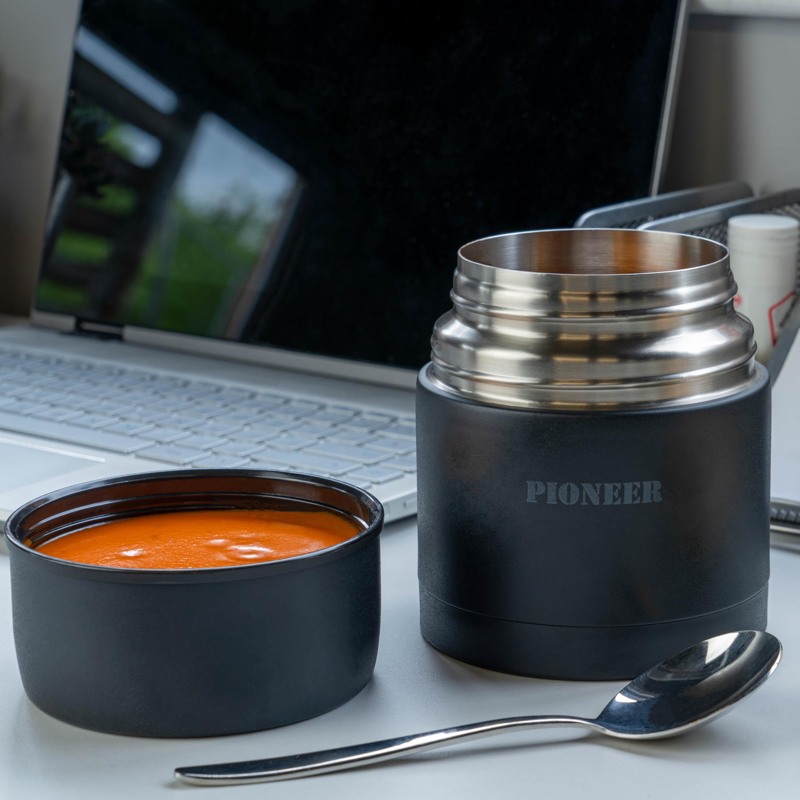 isolato per alimenti, 630 ml, per alimenti caldi, in acciaio inox, con manico, a prova di perdite, per bambini e adulti, per scuola, picnic, viaggi