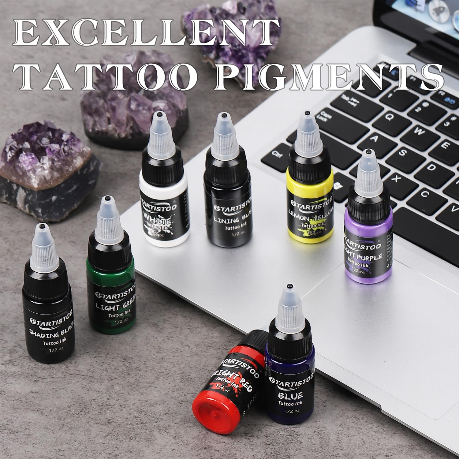 Tattoo Ink Color Set 1/2 oz (15ml) 8 Colors Professional Pigment Tattoo Ink Kit Supplies, UK-8 Colors15ml - Image 3