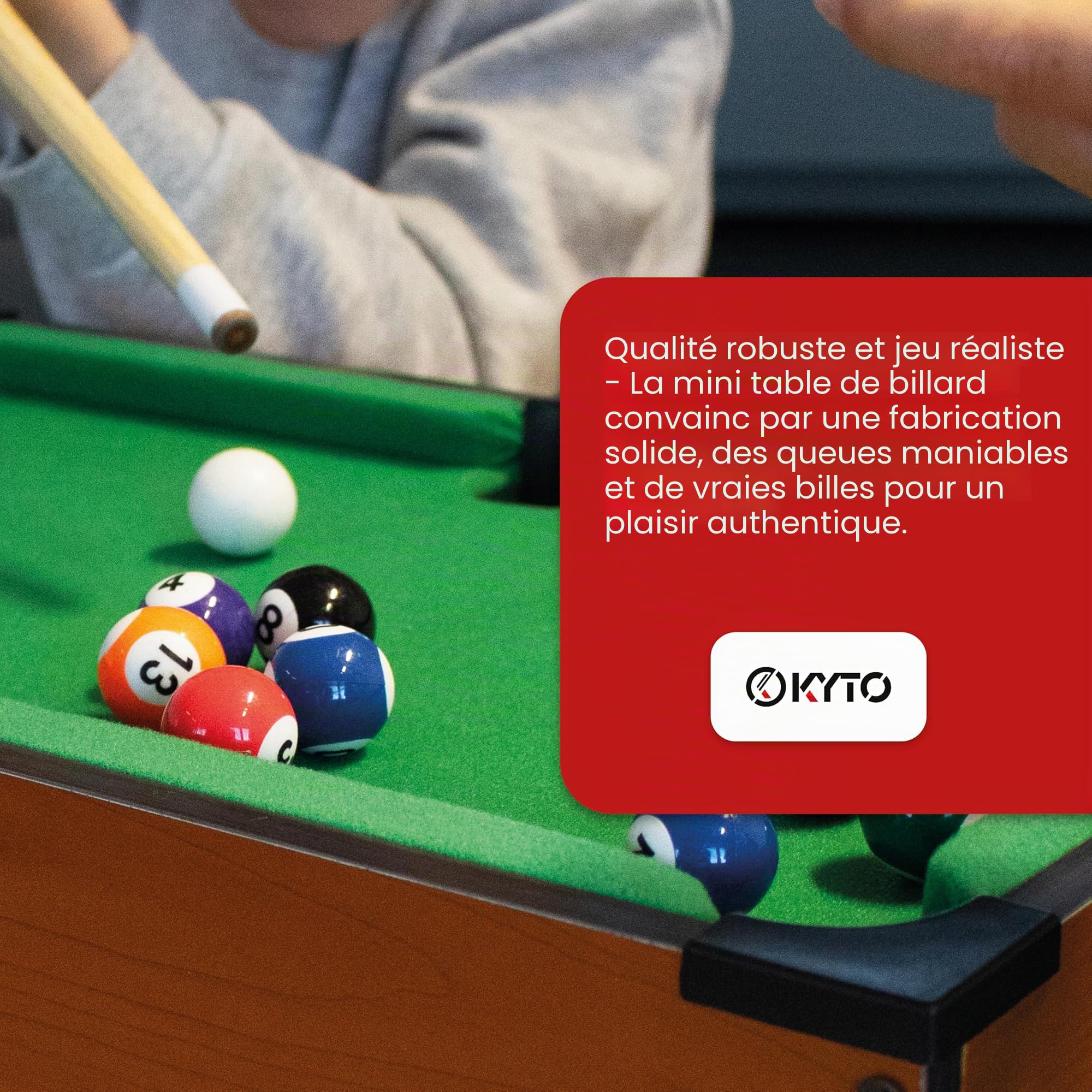 Kyto Mini-table de billard pour enfants et adultes – Table de billard compacte pour la maison ou en déplacement - Mini-table de billard pour le bureau