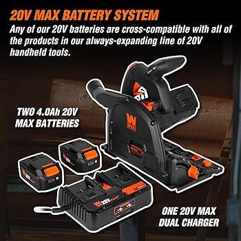 WEN Cordless 6.5-Inch Track Saw, Brushless with Variable