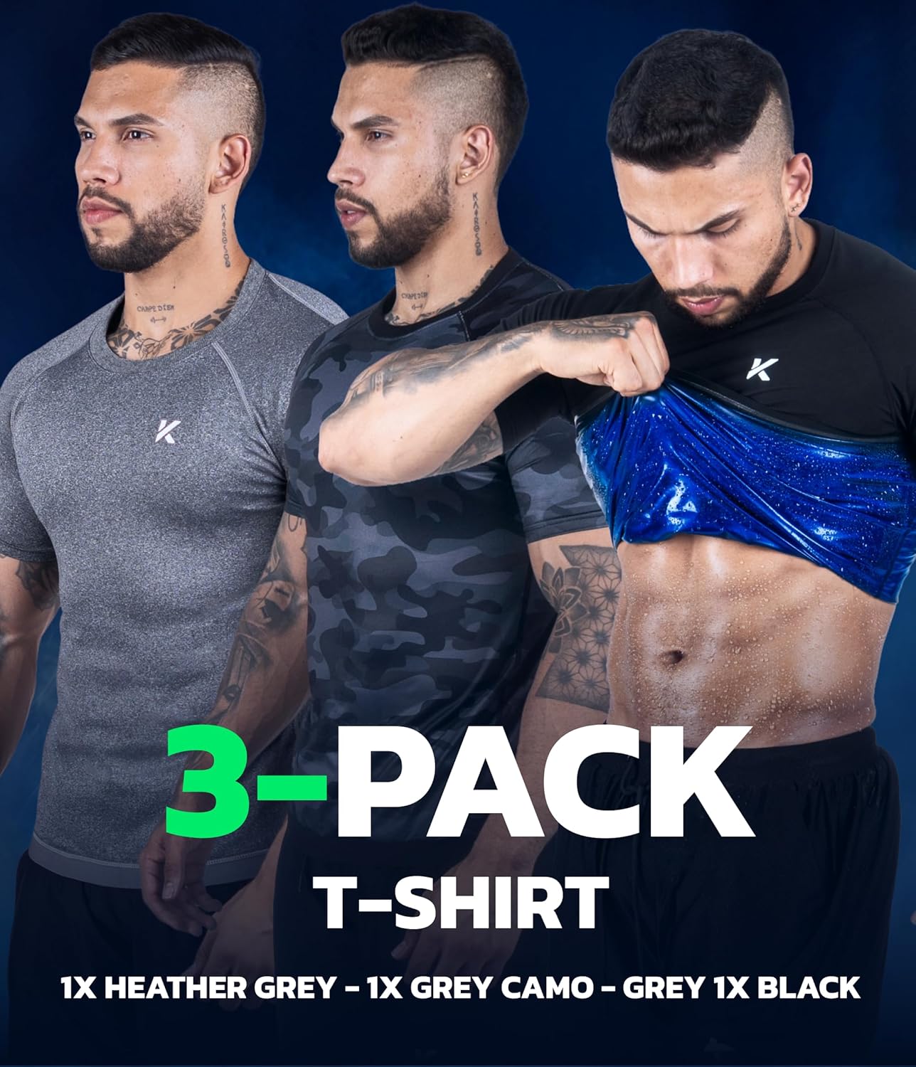 Kewlioo Sauna Shirt for Men - Heat Trapping Sweat Vest, Sauna Suit For Men, Compression Workout Sweat Suit for Gym, Workouts - Image 2