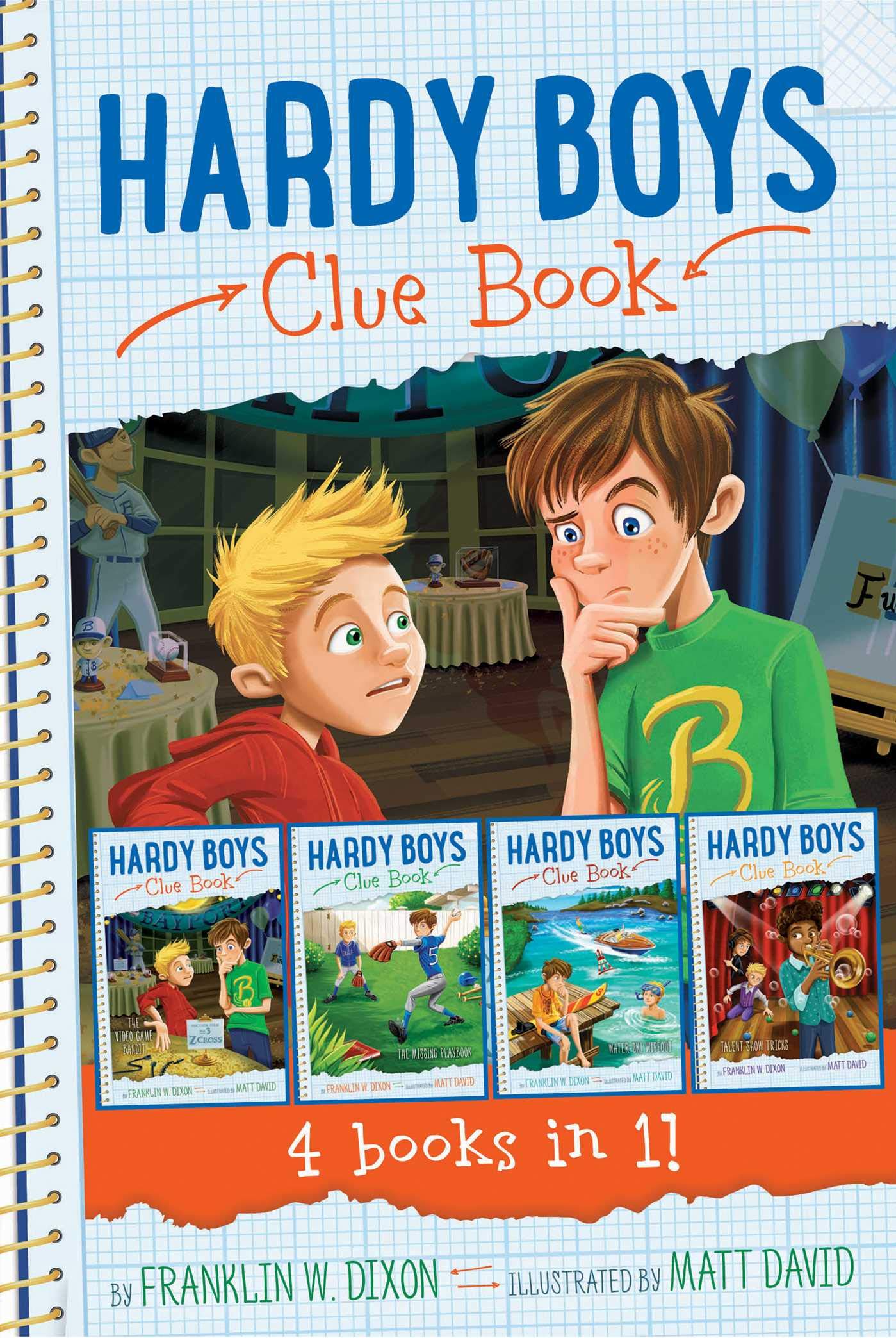 Hardy Boys Clue Book 4 Books in 1!: The Video Game Bandit; The Missing Playbook; Water-Ski Wipeout; Talent Show Tricks