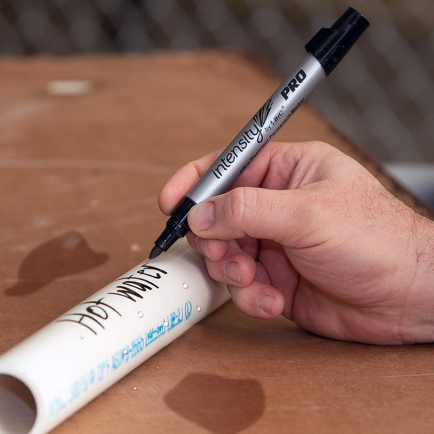 BIC Intensity Metal PRO Permanent Marker, Fine Point, Black, 12-Count, 6" x 2.8" x 1.6"