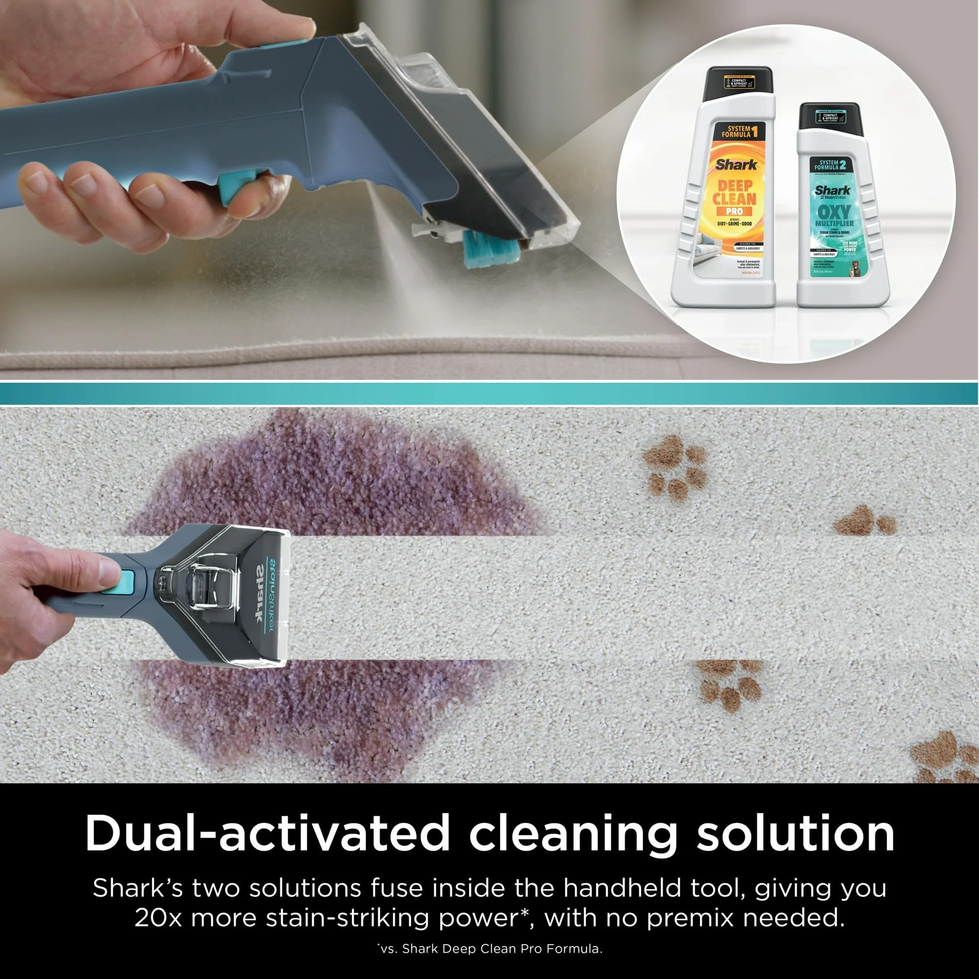 Shark PX200 StainStriker Portable Carpet & Upholstery Cleaner, Spot, Stain, & Odor Eliminator, Perfect for Pets, Carpet, Area Rugs, Couches, Upholstery, Cars & More, Navy (Renewed)