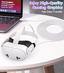 Câble de liaison 10FT Compatible avec Meta/Oculus Quest 3S, Quest 3, Quest 2/Pro, PICO 4 Accessoires VR Casques, cordon de recharge et fil de données haute vitesse, câble de recharge pour les jeux de vapeur PC (10FT)