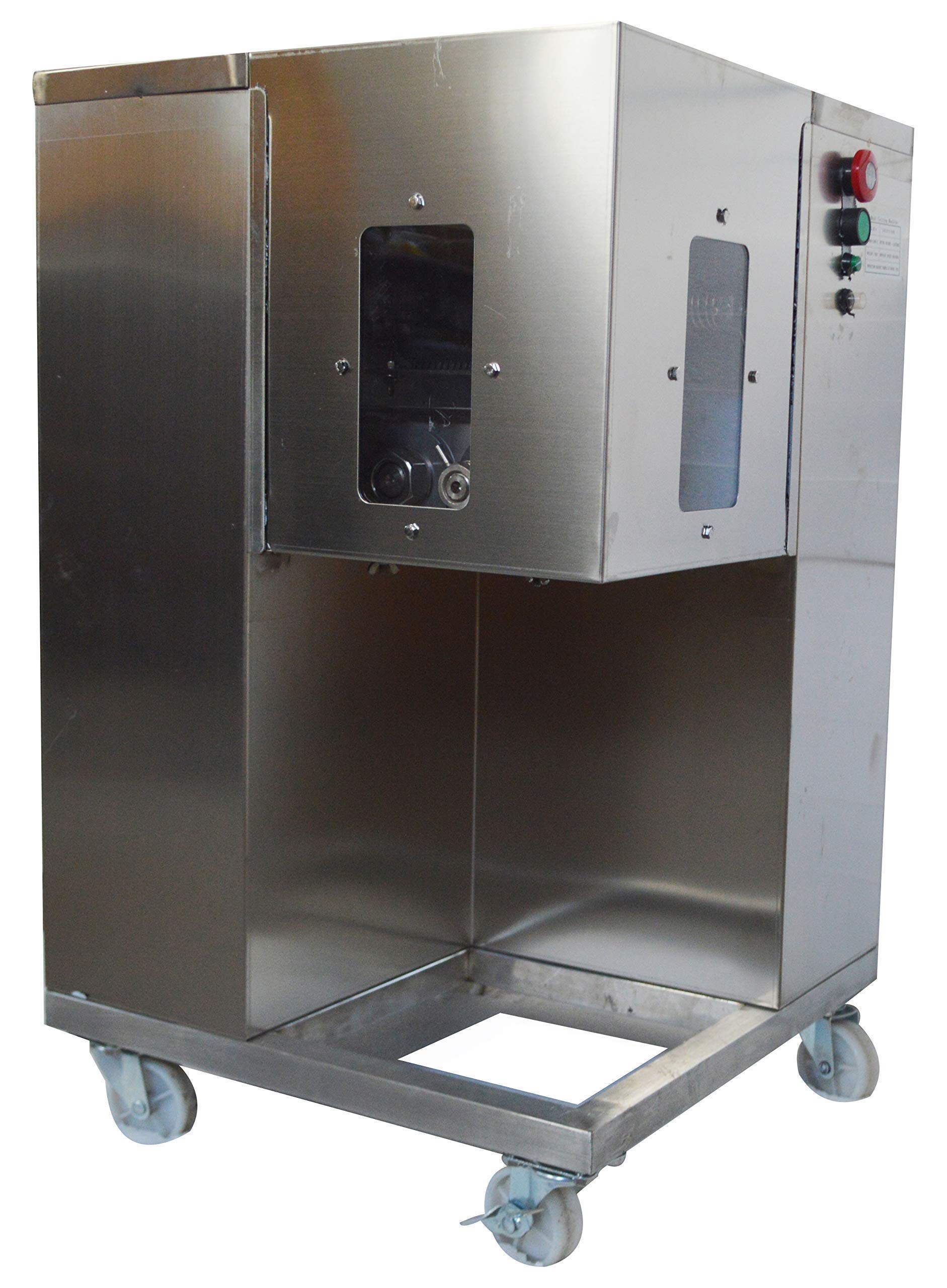 INTSUPERMAI Commercial Meat Cutting Machine Meat Slicer QSJ-A 4mm Blade Meat Cutter Slicer Grinder Electric Steak Pork Meat Cutter Slicer Electric Shredded Slicer 110V with Double Motor