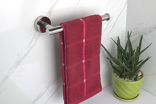 Miniatura 8 de TocTen Toallero de manoanillo de toalla  Barra gruesa de toalla de mano de acero inoxidable SUS304, 9 pulgadas resistente montado en la pared (cromo