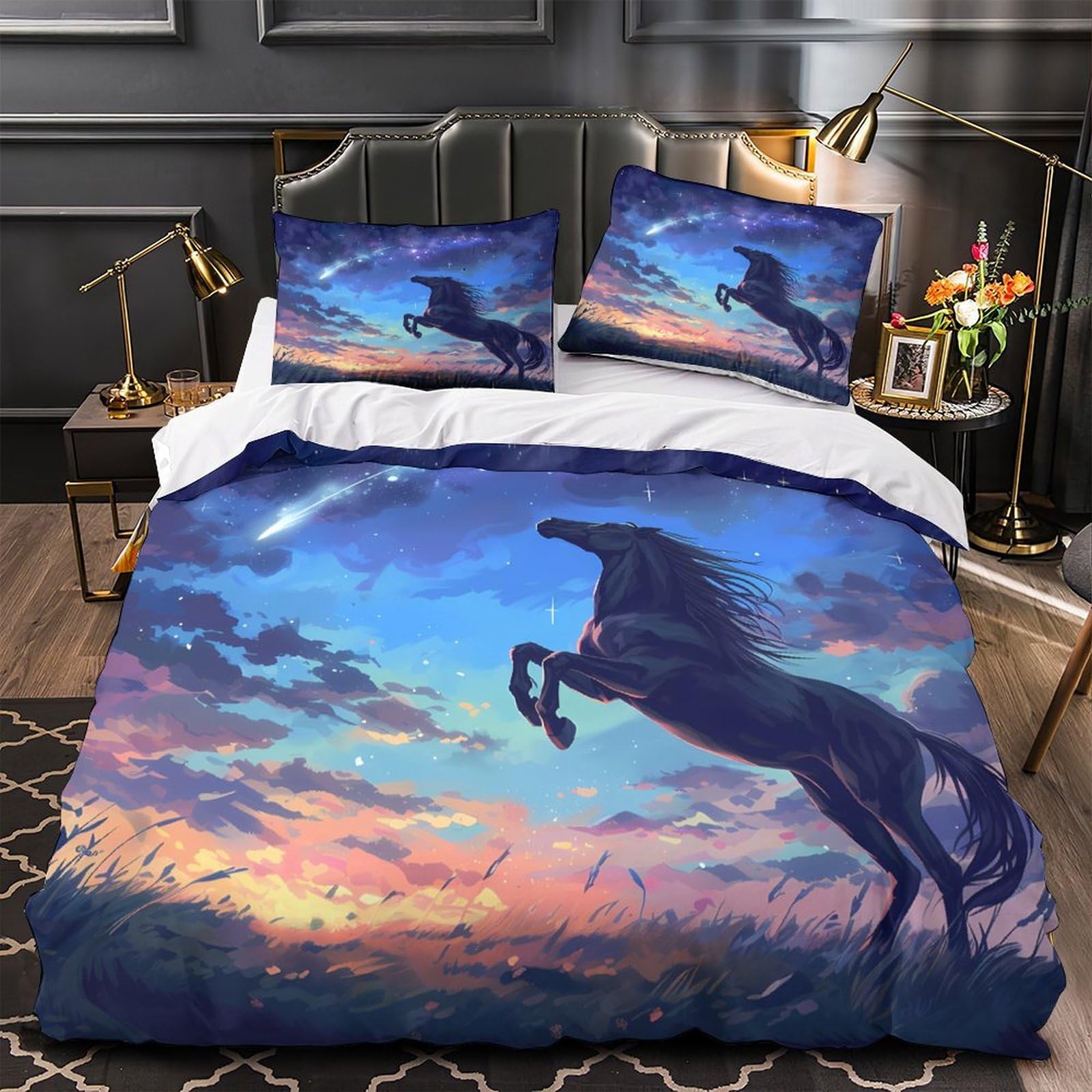 Parure de lit 3D douceur absolue housse de couette magique pour des nuits sereines