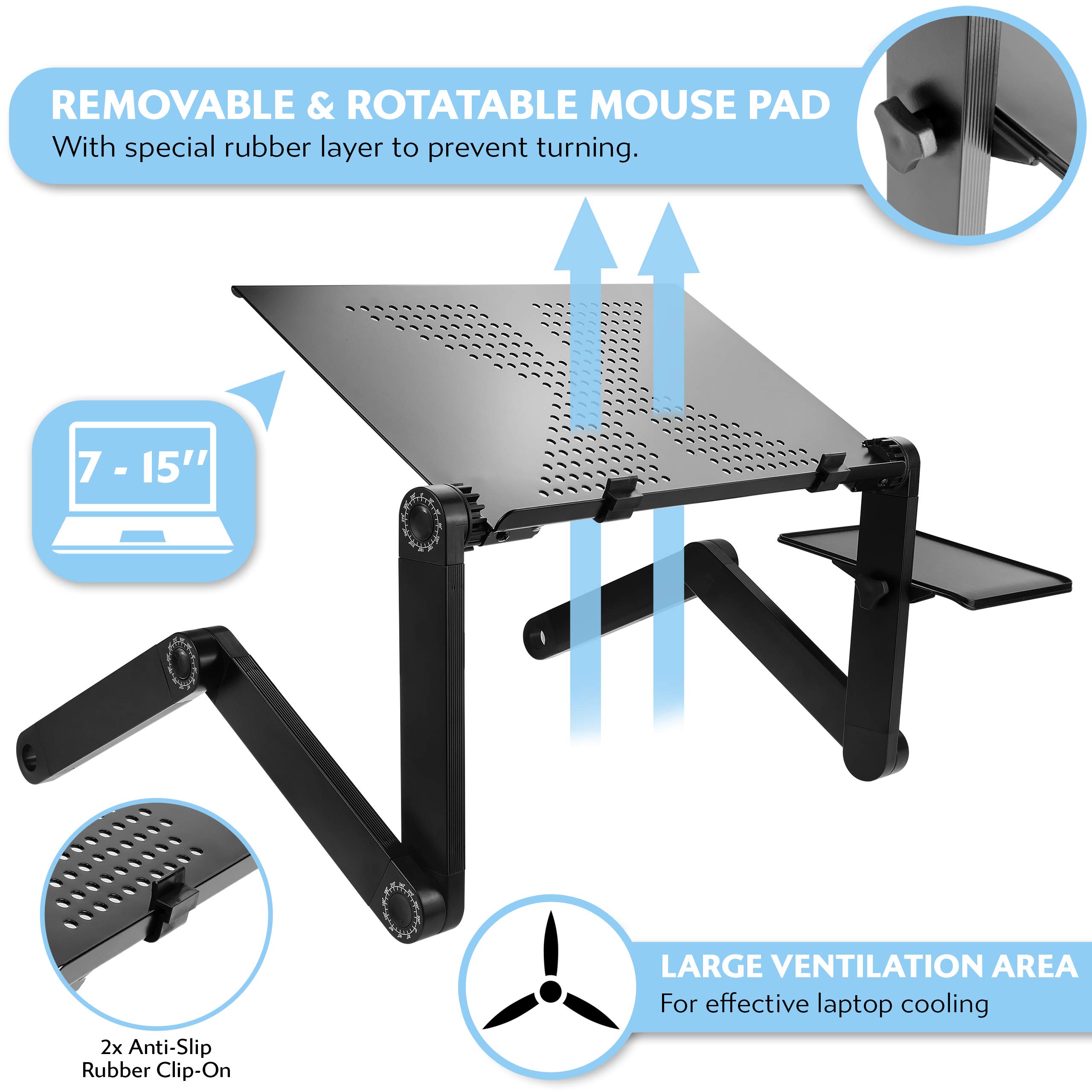 Folding Laptop Stand Over Bed Laptop Table Standing Desk Converter