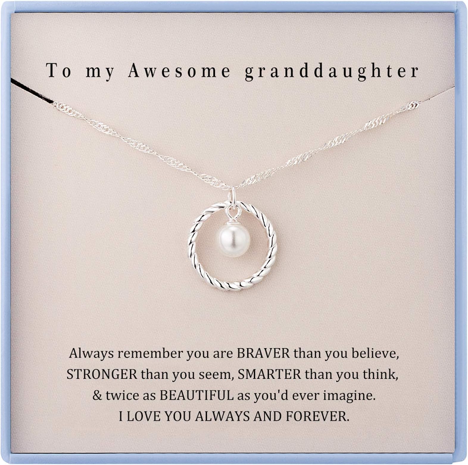 Burning LoveGranddaughter Gifts from Grandma Granddaughter Necklace Sterling Silver Necklace for Birthday Graduation Gifts