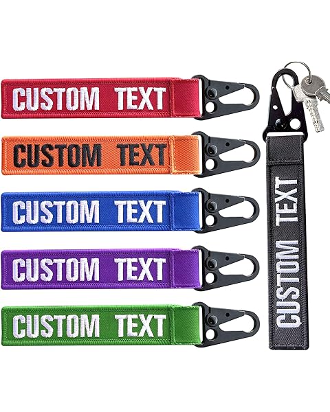 Personalized keychain, Custom Double Sided Embroidery Luggage Tags, Keychain Tag with Text/Number, Keyring Accessories For Rooms Motorcycle Car Backpacks