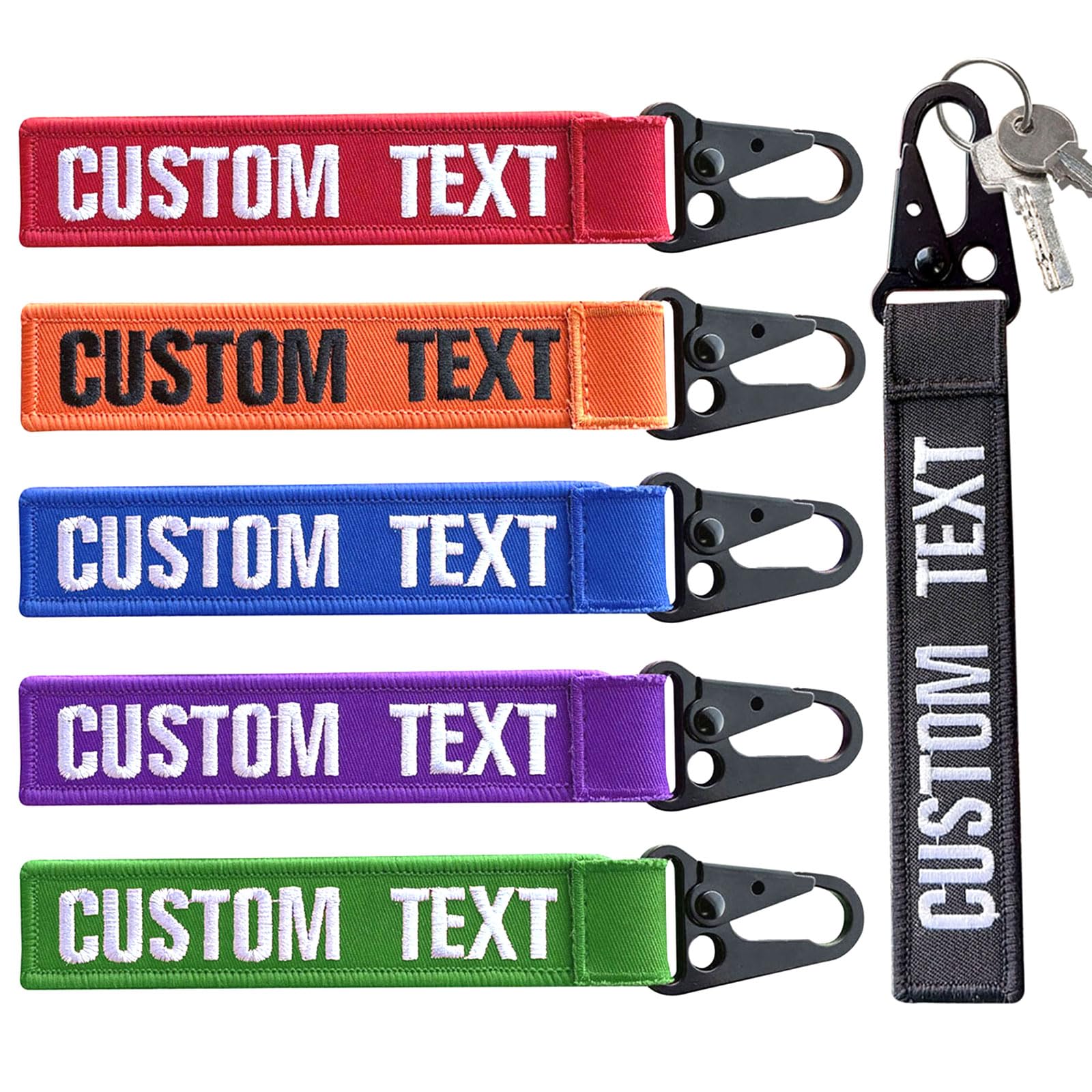 Sponsored Ad - Personalized keychain, Custom Double Sided Embroidery Luggage Tags, Keychain Tag with Text/Number, Keyring Accessories For Rooms Motorcycle Car Backpacks