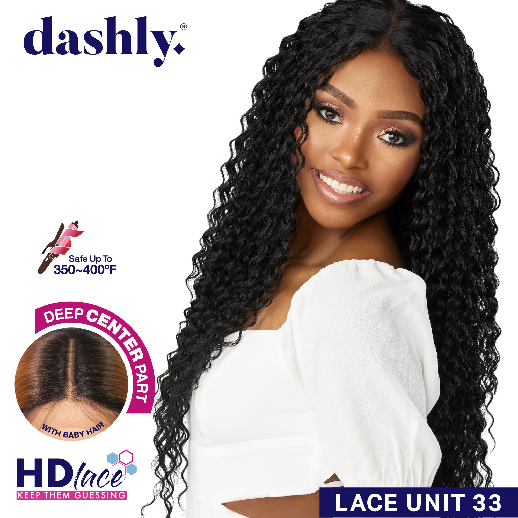 Sensationnel Dashly HD Lace Front Wig - Lace Unit 33 (Color:1 JET BLACK) - Image 2