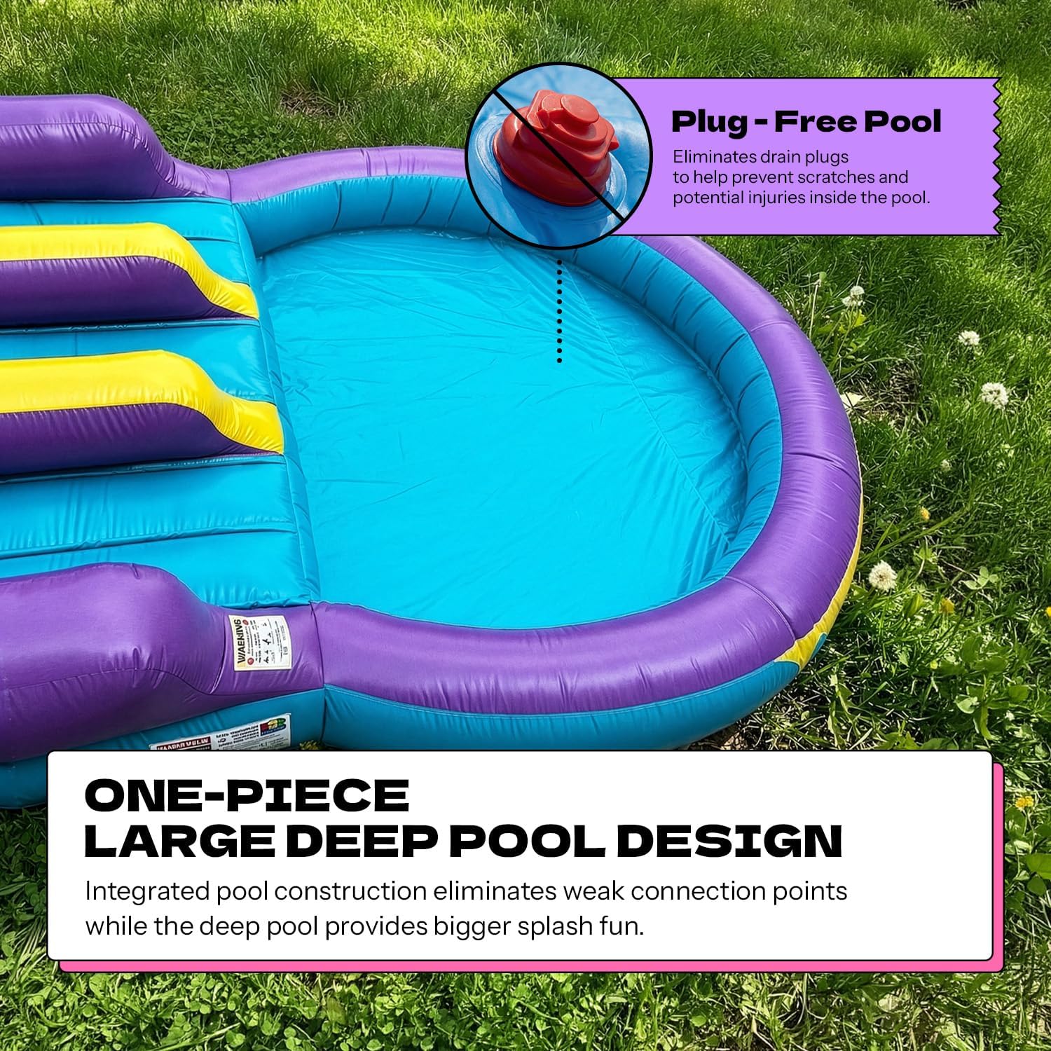 16ft Tall Ice Pop Inflatable Water Slide Dual Lane with Pool- 24ft Long, 100% PVC Vinyl, Commercial Reinforced, Backyard Summer Wet/Dry Fun, Front Entry Easy Supervision, Includes Blower
