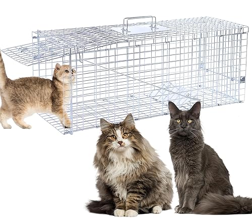 32" Live Animal Traps,Humane Animal Trap for Stray Cats up