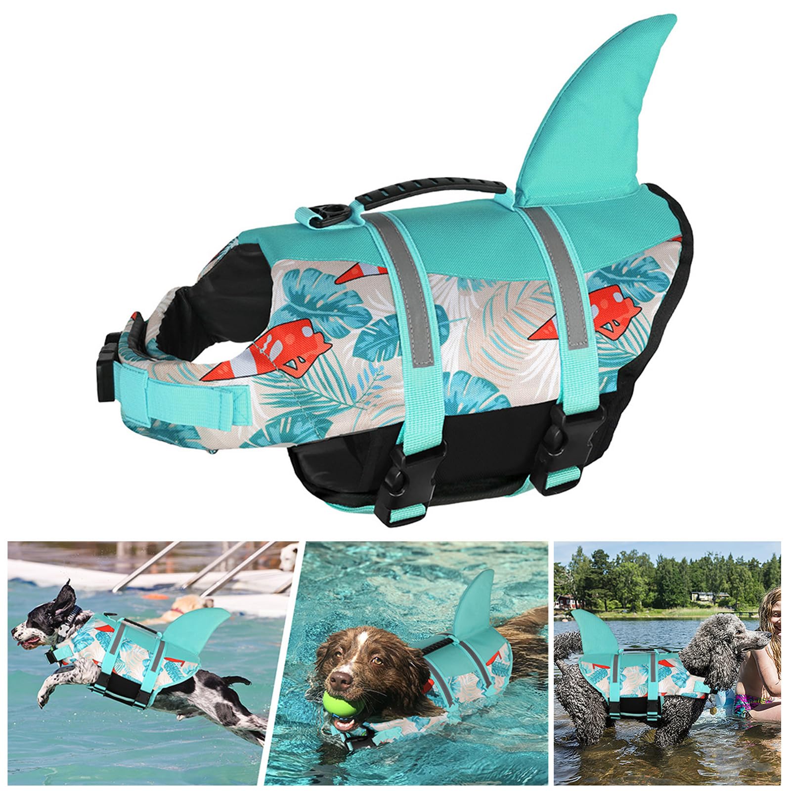 Chalecos de piscina para perros más seguros para perros pequeños y grandes, chalecos salvavidas con cinturón reflectante traje de baño portátil para perros