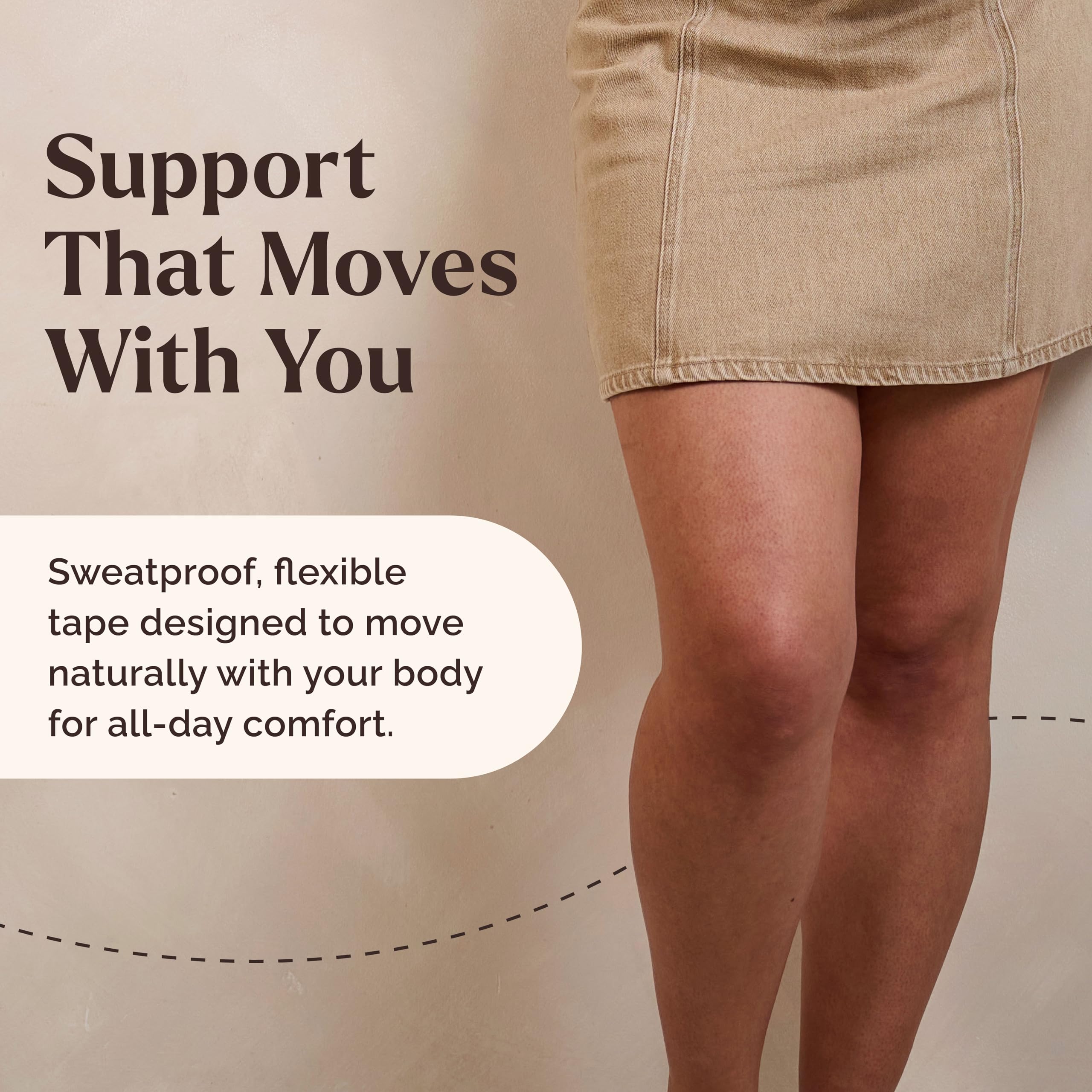 Skinnies Instant Thigh Lift Tape - Patented & Made in USA - Clear Adhesive Strips Instantly Lift Loose Skin and Smooth Cellulite - Sweatproof and All-Day Wear Body Tape for Women - 5 Pairs — Amazon image 3