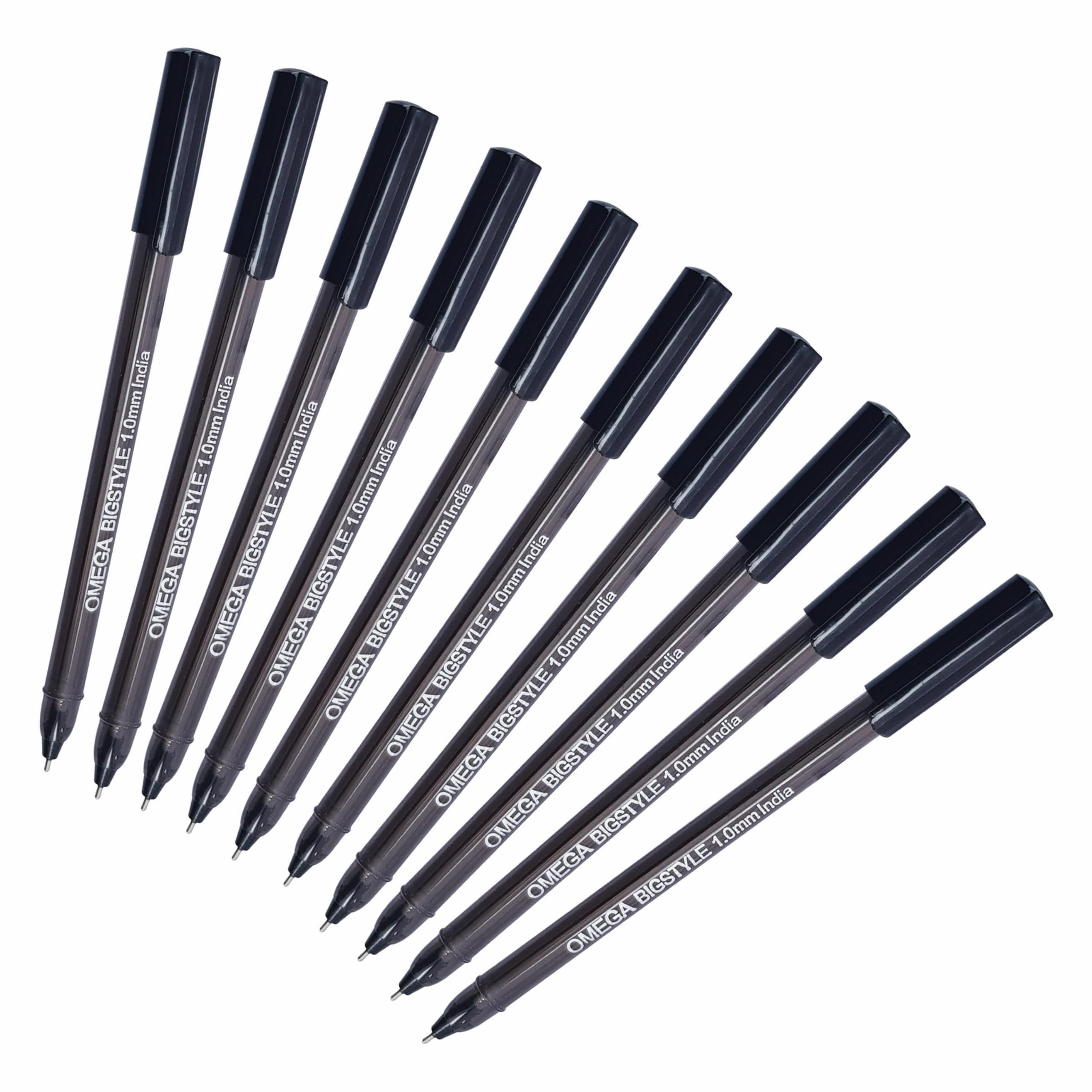 OMEGA BigStyle Ballpoint Pens, BLACK, Medium Point (1.0 mm), Pack of 20, Multipack, Smooth Ball Pens - Image 2