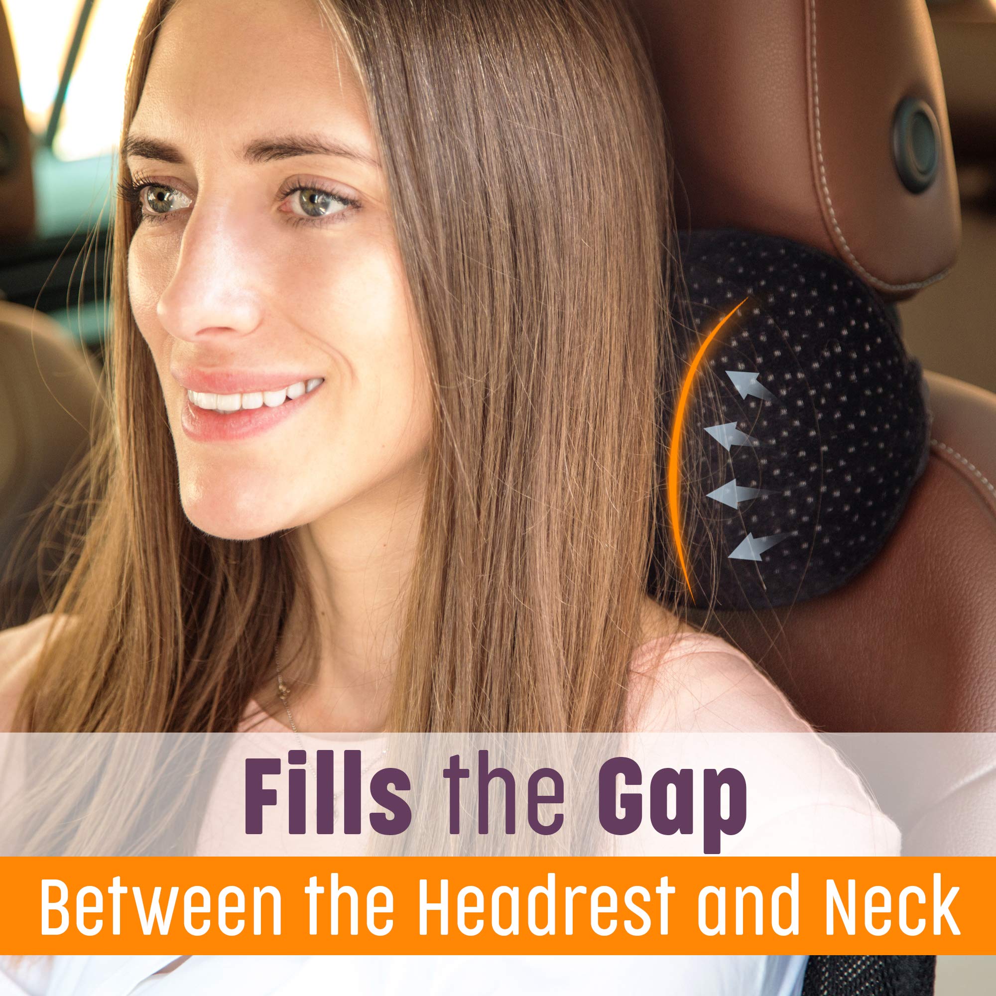 Oreiller De Nuque Pour Voiture - 2 Coussins Ergonomiques Imprimé Léopard Avec Sangle Réglable | Conduite, Voyage, Road Trip
