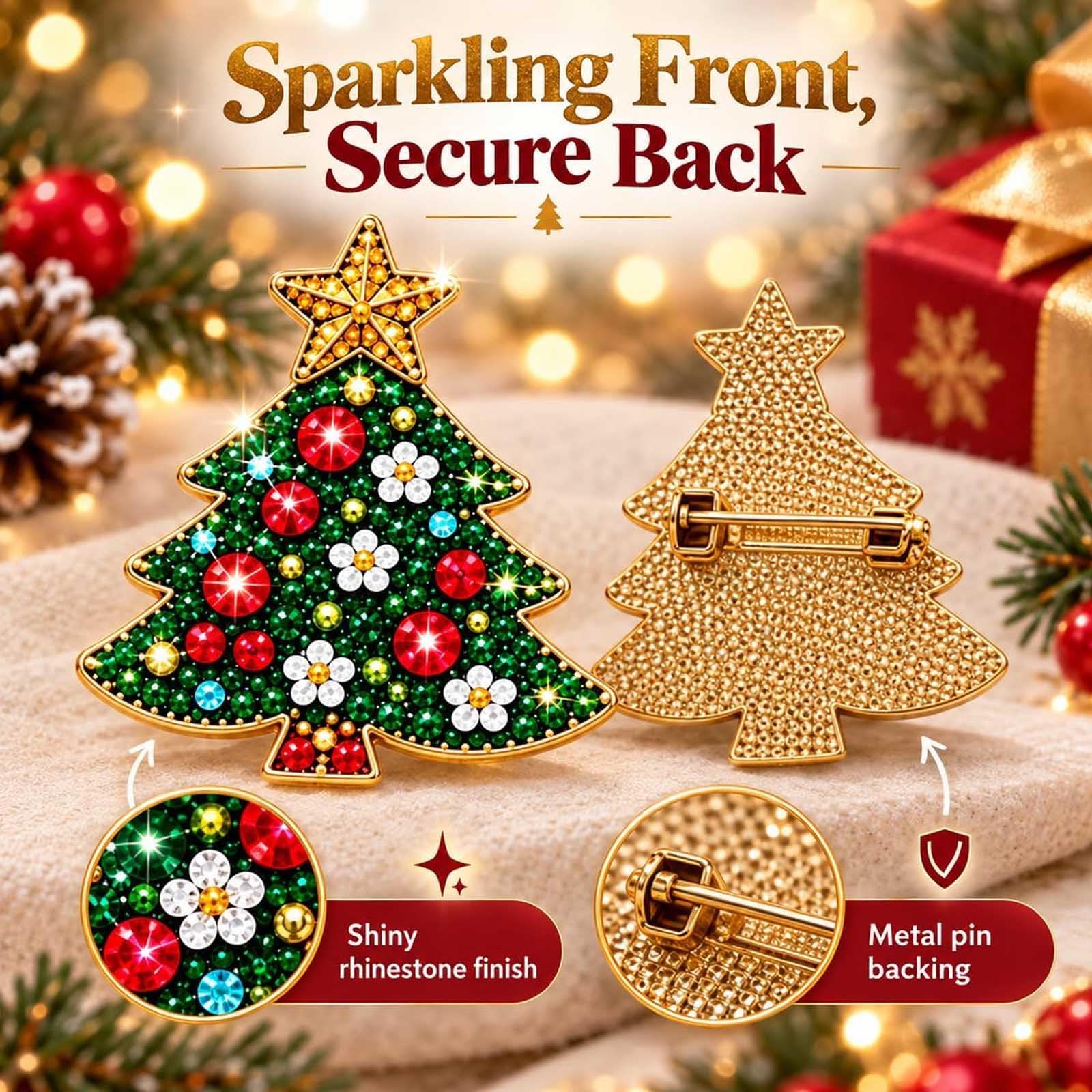 Kit Fai da Te per Spille Natalizie con Diamantini 6 Modelli Festivi (6PC)