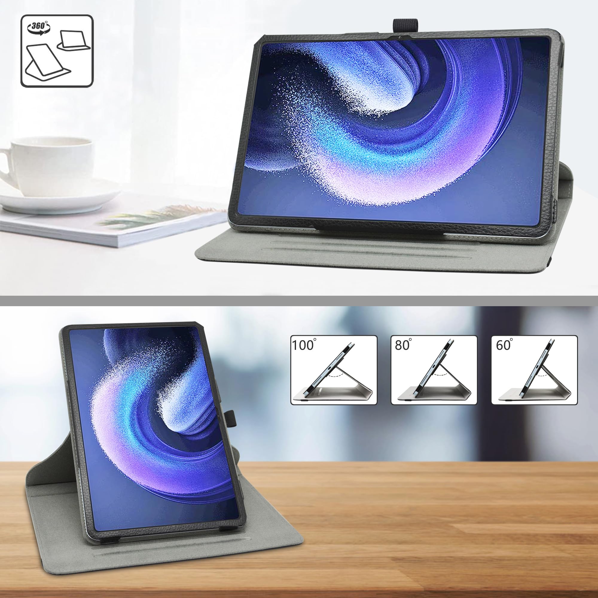 Custodia per Redmi Pad Pro Custodia da 12.1 pollici con supporto girevole a 360 gradi Tablet Coque per Xiaomi Poco Pad Redmi Pad Pro 12.1 2024 Custodia  7