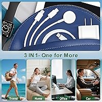 Vista 7 de Cargador múltiple para Apple Watch, carga de iPhone, múltiples dispositivos, cable de carga de viaje 3 en 1 de 6 pies con cargadores USB C de 20 W