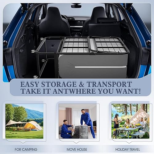 Miniatura 8 de INTERGREAT Cama plegable con colchón, colchón de espuma viscoelástica de 75 x 31 pulgadas de grosor, camas portátiles de tamaño cuna para adultos,