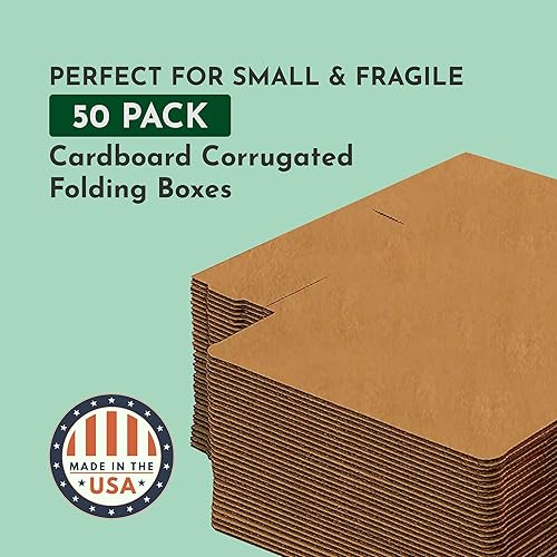 Miniatura 3 de Boxes Fast BFM552K Sobres de cartón corrugado, 5 x 5 x 2 pulgadas, cajas de envío troqueladas de una pieza, cajas de envío troqueladas, cajas de