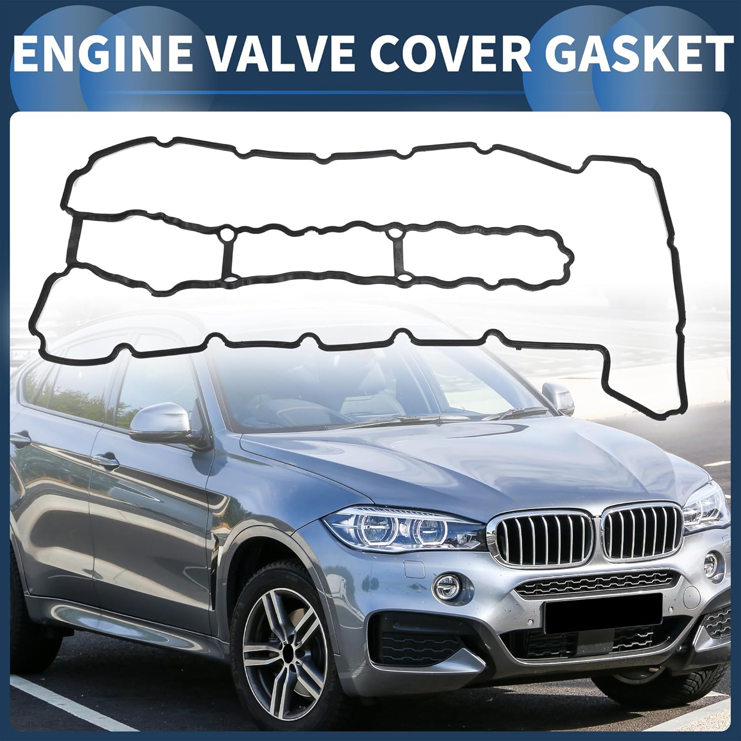 Valve Cover Gasket, Cylinder Head Valve Seal Gasket No.11127544368 for BMW 3 5 2005-2013 Black, Rocker Cover Gasket 1 Pcs