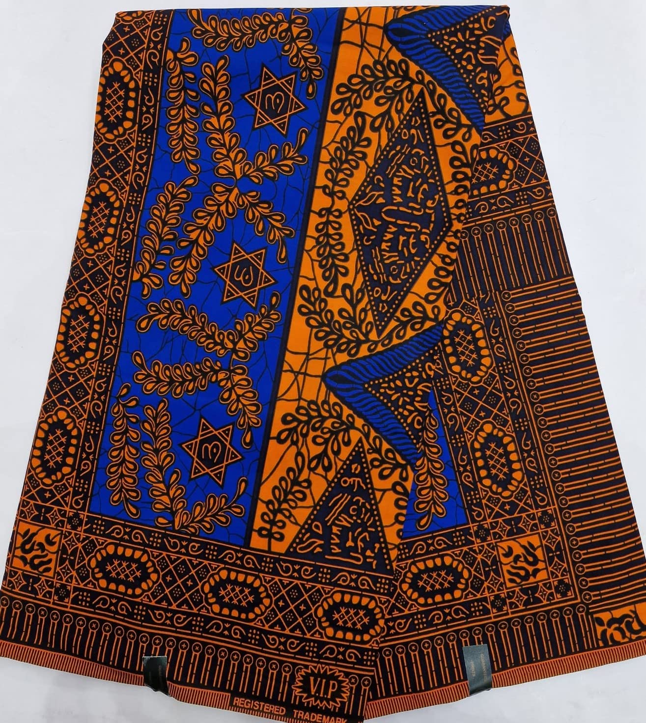 Tissu Wax Africain Imprimé 100% Coton - 1 Yard (36x45 Pouces)