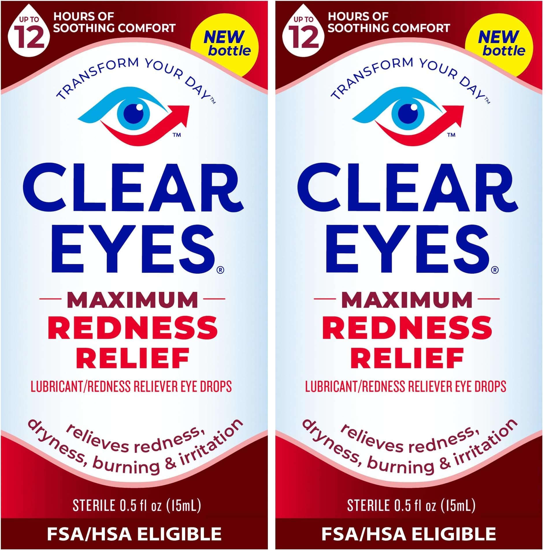Clear Eyes | Maximum Redness Relief Eye Drops | 0.5 FL OZ (Pack of 2)