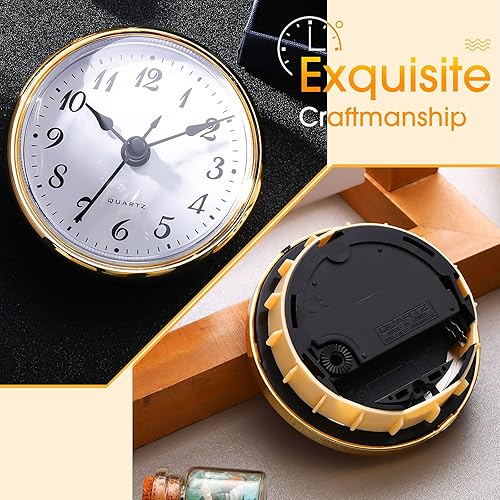 Miniatura 4 de Outus 2 piezas de reloj blanco artesanal de 2.8 pulgadas de cuarzo con número arábigo y número romano, reloj colgante de acero inoxidable con borde
