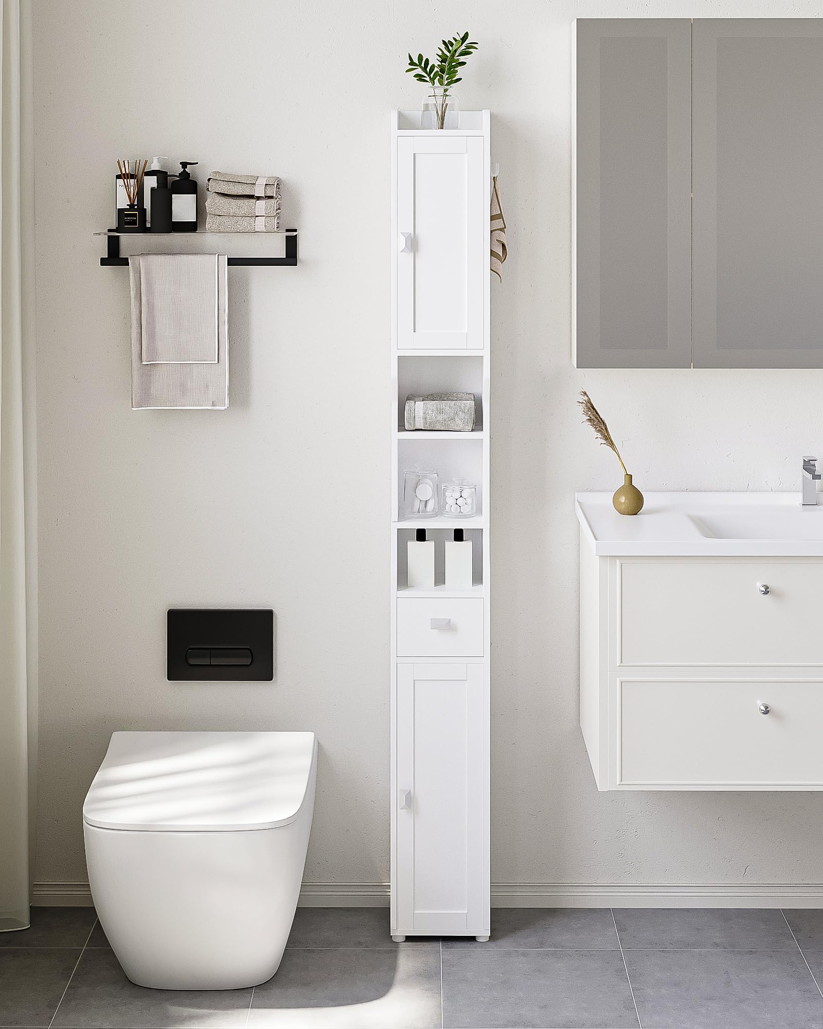 Amazon.com: Bathroom Cabinet with Adjustable Shelf, Storage Cabinet for ...