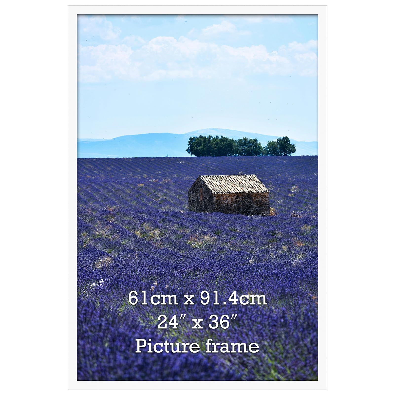 Vasemouh 24x36 Inch Poster Frame 61 x 91.5cm White, Single Aluminium Large 61x91.5 Frame Horizontal or Vertical Wall Mounting for Home, Office, Gallery โ image 1