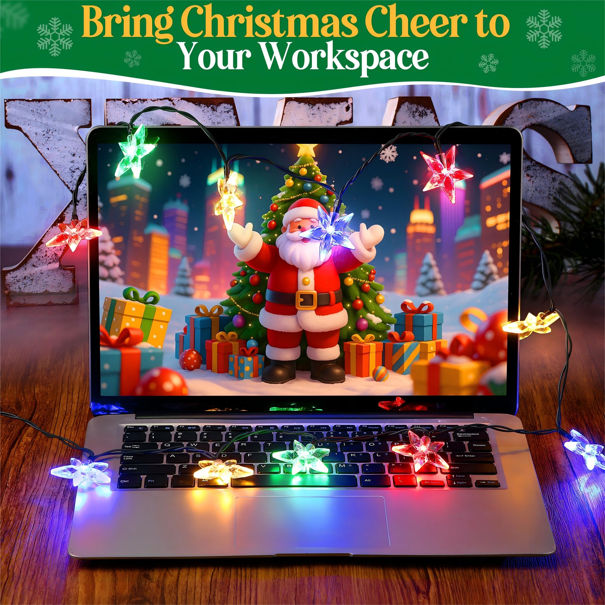1 x USB-Typ-C-Licht-Handy-Ladekabel, mehrfarbig, 12 LEDs, 127,7 cm, Licht-Handy-Ladekabel, kompatibel mit iPhone 15 Pro Max/15 Plus/S23 Ultra/S22 (Kristallstern-Typ C)